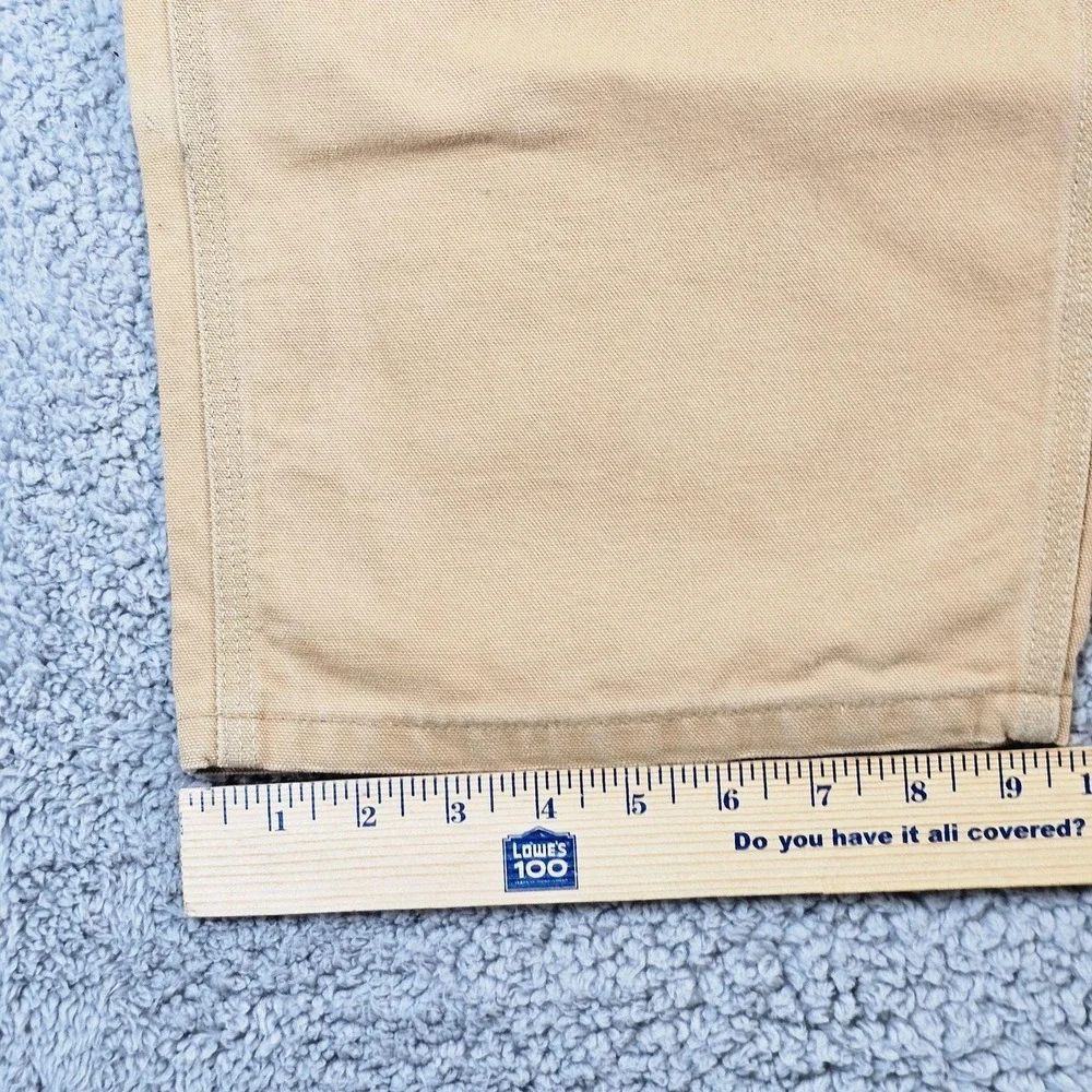 Vintage Carhartt Mens 44x32 Beige Double Knee Carpenter Workwear Pants USA Made